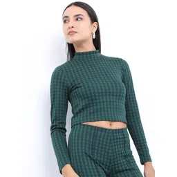 Tokyo Talkies Woman Jacquard Crop Top-picture-26