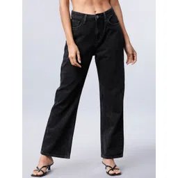 Tokyo Talkies Women Black Flared Mid-Rise Clean Look Jeans-image-10