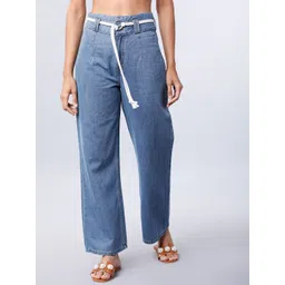 Tokyo Talkies Women Blue Flared Mid-Rise Clean Look Jeans-picture-42