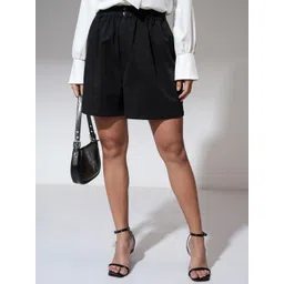 Tokyo Talkies Women Cotton High-Rise Elasticted Waist Relaxed Fit Shorts-picture-26