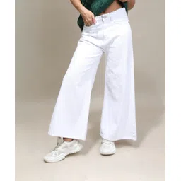 tokyo talkies Women Flared Mid Rise White Jeans-picture-39