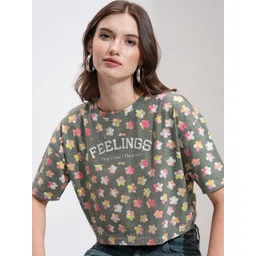Tokyo Talkies Women Floral Round Neck Crop Top-picture-33