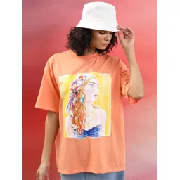 Tokyo Talkies Women Graphic Printed Round Neck Oversized T-shirt-picture-29