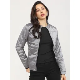 Tokyo Talkies Women Grey Padded Jacket-picture-12