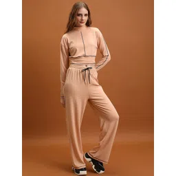 Tokyo Talkies Women Knitted Top With Trouser Co-Ords image 1