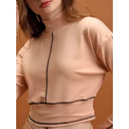 Tokyo Talkies Women Knitted Top With Trouser Co-Ords image 2