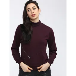 Tokyo Talkies Women Maroon Sweatshirt-picture-38