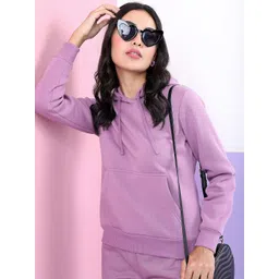 Tokyo Talkies Women Mauve Printed Hooded Sweatshirt-picture-24
