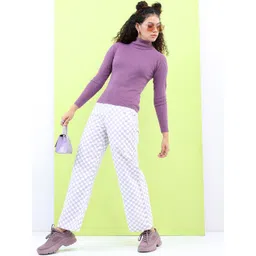 Tokyo Talkies Women Mauve Solid Acrylic Sweaters image 2