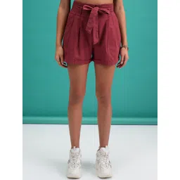 Tokyo Talkies Women Mid Rise Cotton Shorts-picture-38