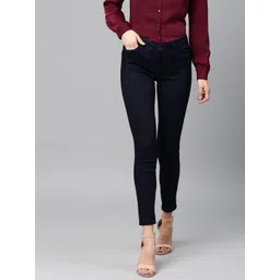 Tokyo Talkies Women Navy Blue Skinny Fit Mid-Rise Clean Look Stretchable Jeans-picture-37