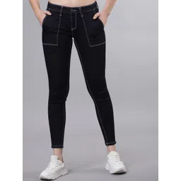 Tokyo Talkies Women Navy Blue Skinny Fit Mid-Rise Clean Look Stretchable Jeans-picture-39