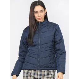 Tokyo Talkies Women Navy Blue Solid Padded Jacket-picture-21