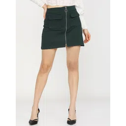 Tokyo Talkies Women Olive Green A-Line Midi Skirts-picture-42