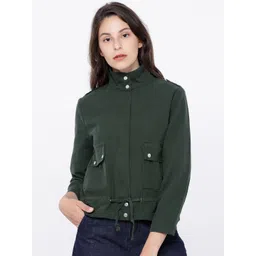 Tokyo Talkies Women Olive Green Solid Tailored Jacket-image-38