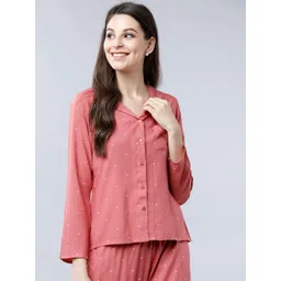 Tokyo Talkies Women Pink Printed Lounge Shirt-picture-16