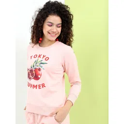 Tokyo Talkies Women Pink Printed Sweatshirt-picture-29