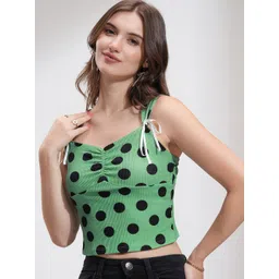 Tokyo Talkies Women Polka Dot Rib Crop Top-picture-11