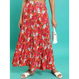 Tokyo Talkies Women Printed A-Line Maxi Flared Skirt-picture-10