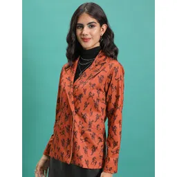 tokyo talkies Women Printed Double Breasted Casual Blazer-picture-30