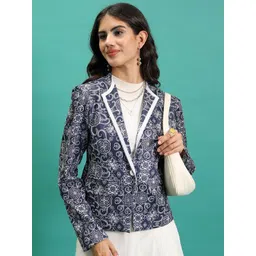 tokyo talkies Women Printed Single Breasted Casual Blazer-picture-30