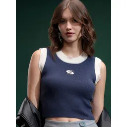 Tokyo Talkies Women Ribbed Crop Pullover Sweaters-picture-20