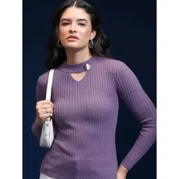 Tokyo Talkies Women Ribbed Pullover-picture-28