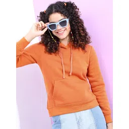 Tokyo Talkies Women Rust Hooded Sweatshirt-picture-28
