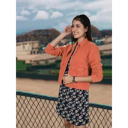 Tokyo Talkies Women Rust Orange Solid Tailored Jacket-picture-39