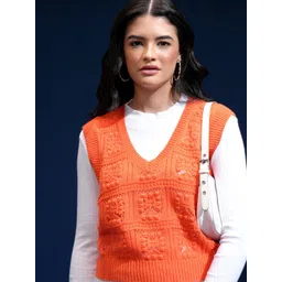 Tokyo Talkies Women Self Design Cable Knit Cardigan-picture-26