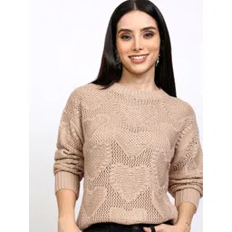 Tokyo Talkies Women Self Design Long Sleeves Pullover-picture-35