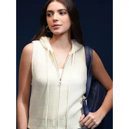 Tokyo Talkies Women Self Design Pullover with Zip Detail-picture-37