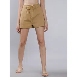 Tokyo Talkies Women Solid Casual High-Rise Cargo Shorts-picture-20