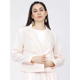 tokyo talkies Women Solid Double Breasted Party Blazer-picture-11