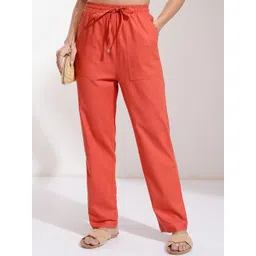 Tokyo Talkies Women Solid Mid-Rise Regular Trousers-picture-11