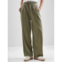tokyo talkies Women Solid Olive Track Pants-picture-13