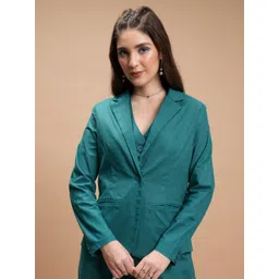 tokyo talkies Women Solid Single Breasted Casual Blazer-picture-16