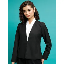 tokyo talkies Women Solid Single Breasted Casual Blazer-picture-13