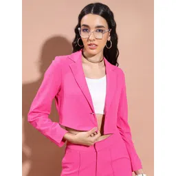 tokyo talkies Women Solid Single Breasted Casual Blazer-picture-13