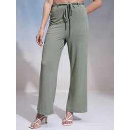 Tokyo Talkies Women Solid Wide Leg Trousers-picture-28