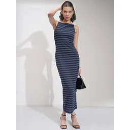 Tokyo Talkies Women Striped Bodycon Midi Dress-picture-31