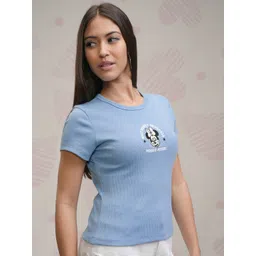 Tokyo Talkies Women Typography Printed Round Neck Cotton Minnie Mouse T-shirt-picture-22