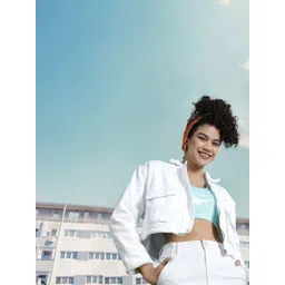 Tokyo Talkies Women White Solid Cotton Crop Denim Jacket-picture-31