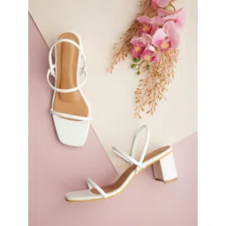 Tokyo Talkies Women White Square Toe Block heels-picture-36