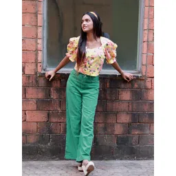 Tokyo Talkies Women Yellow Floral Print Crop Top-picture-26