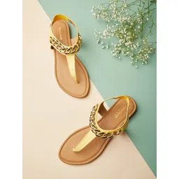 Tokyo Talkies Women Yellow T-Strap Flats-picture-39