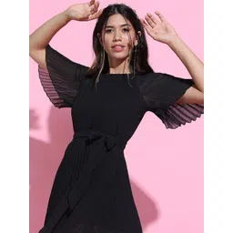 Tokyo Talkies Women's A-Line Solid Knee Length Dress-picture-33