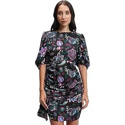 tokyo talkies Women's Charming Floral A-Line Short Dress with Puff Sleeves Playful & Elegant for Effortless Style-picture-35