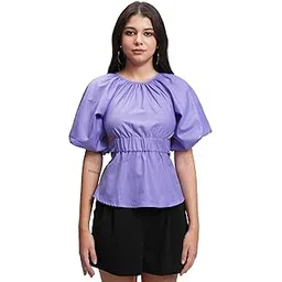 tokyo talkies Women's Kimono Sleeve Cinched Waist Top | Back Cut-Out | Elegant & Trendy | Perfect for Casual & Semi-Formal Outings | Tops for Woman | Women Tops | Stylish Top-picture-32