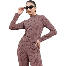 tokyo talkies Women's Long Sleeves High Neck Printed Tops| Stylish | Casual Wear-picture-18